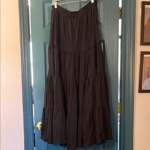 Elegant Black Tiered Skirt